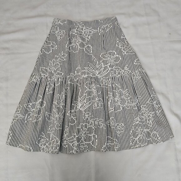 Eva Franco By Anthropologie Striped Floral Ruffle Wrap Style Skirt Women's Sz 4 - Picture 4 of 16